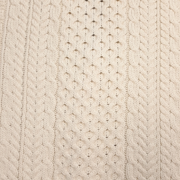 Vintage Celtic & Co Men's Irish Cream Cable Aran Merino Wool Cardigan Size Large - Picture 4 of 12